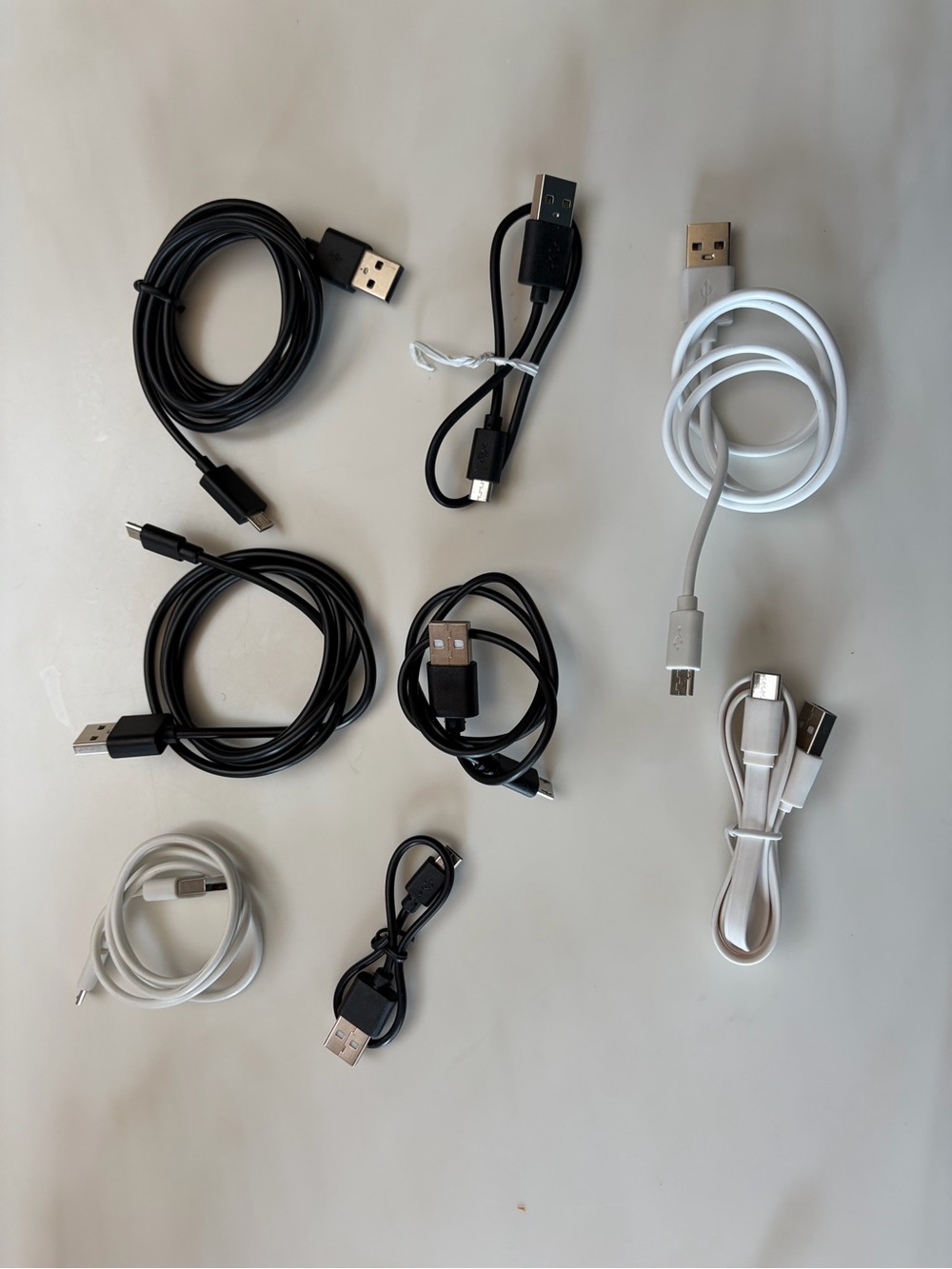 8 USB to microUSB charging cords